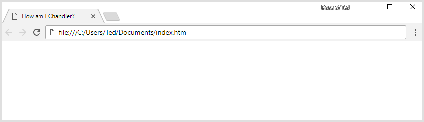 Screenshot of the HTML we have typed so far in the web browser