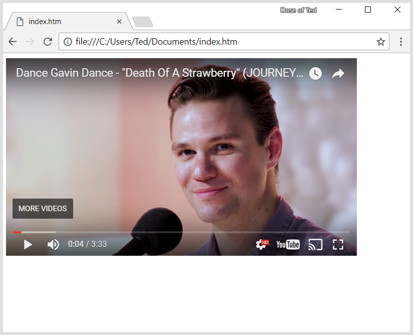 A video from YouTube embedded in our webpage