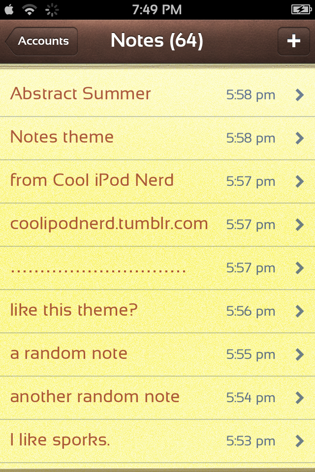 Before/after image of Notes app with theme