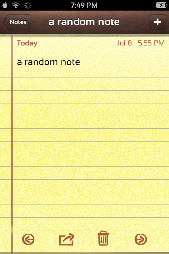 Before/after image of Notes app with theme