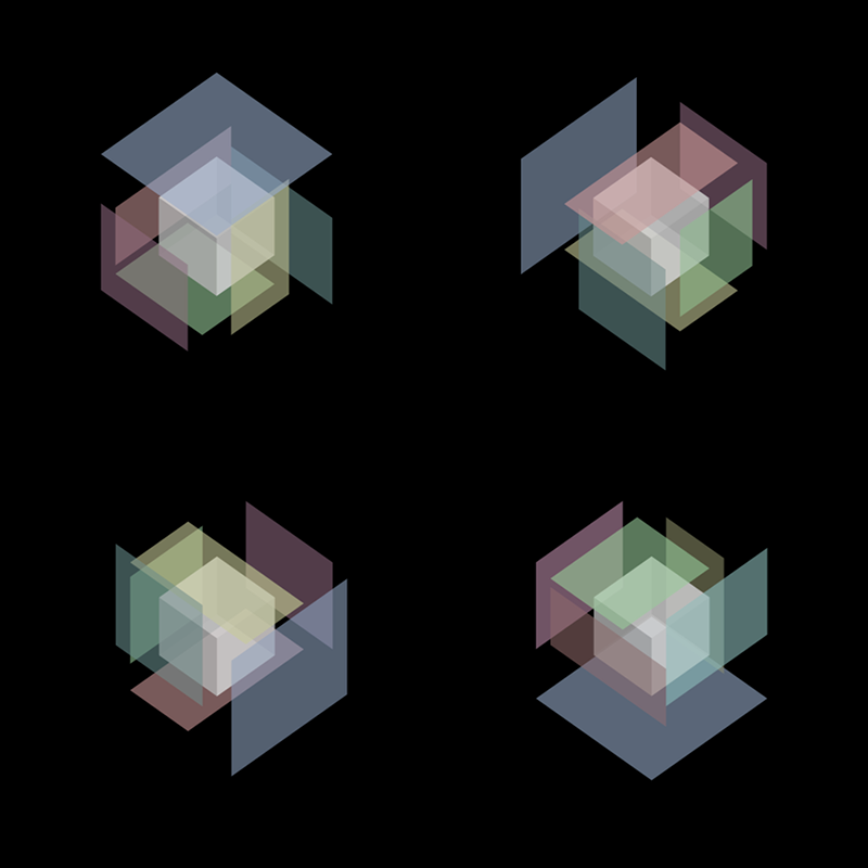 Renders of cube that were placed randomly on background