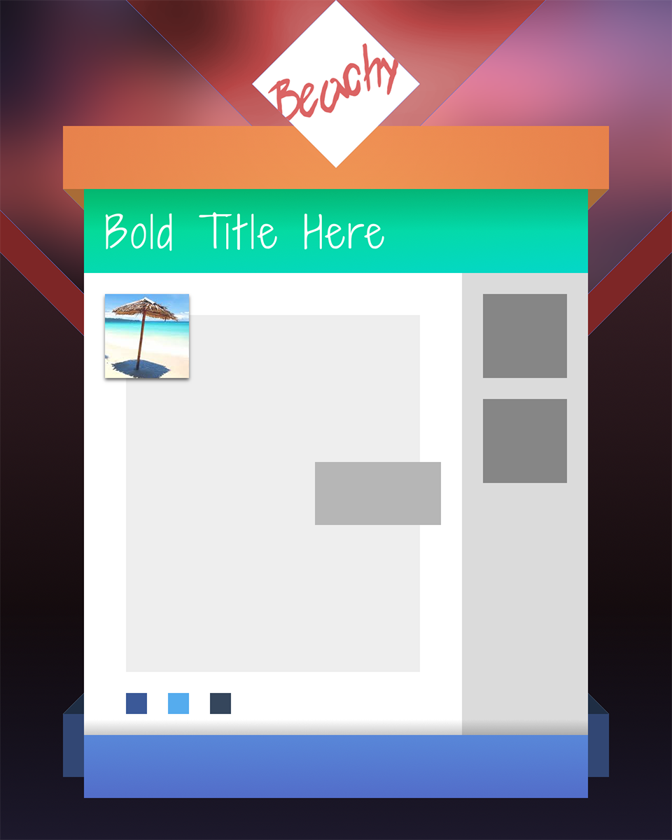 Screenshot of Very Beachy theme in progress