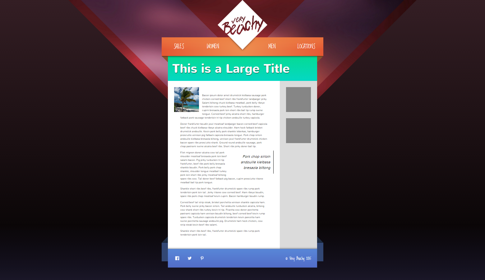 A full screenshot of the full, finished website